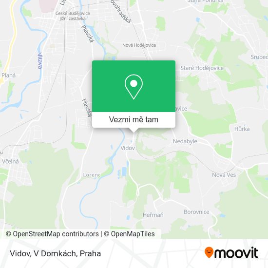Vidov, V Domkách mapa
