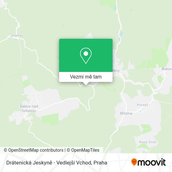 Drátenická Jeskyně - Vedlejší Vchod mapa