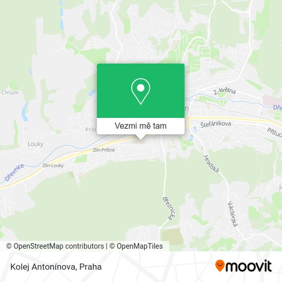Kolej Antonínova mapa
