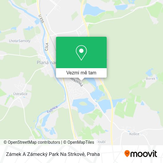 Zámek A Zámecký Park Na Strkově mapa