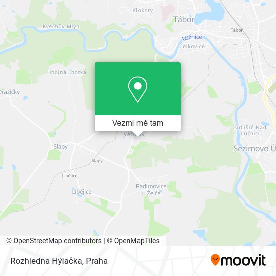 Rozhledna Hýlačka mapa