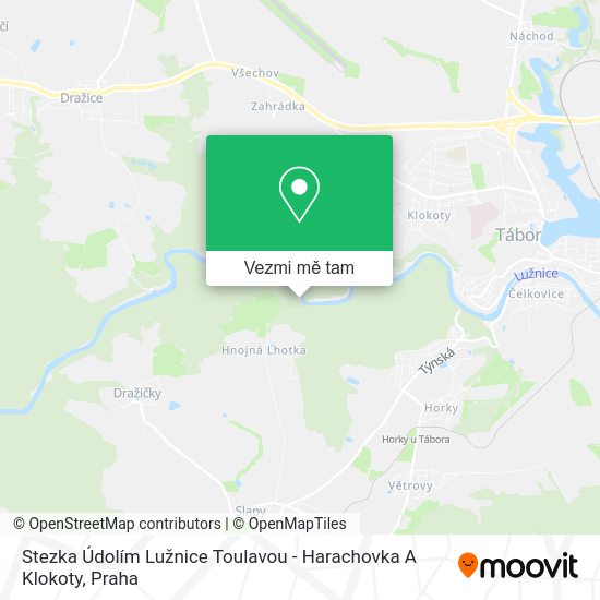 Stezka Údolím Lužnice Toulavou - Harachovka A Klokoty mapa