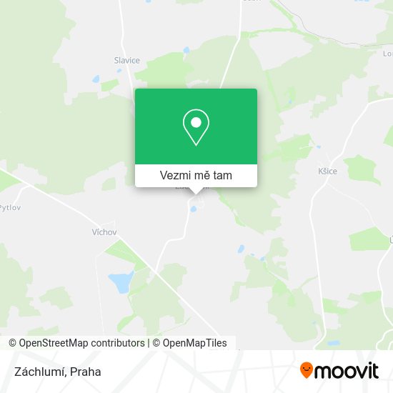 Záchlumí mapa