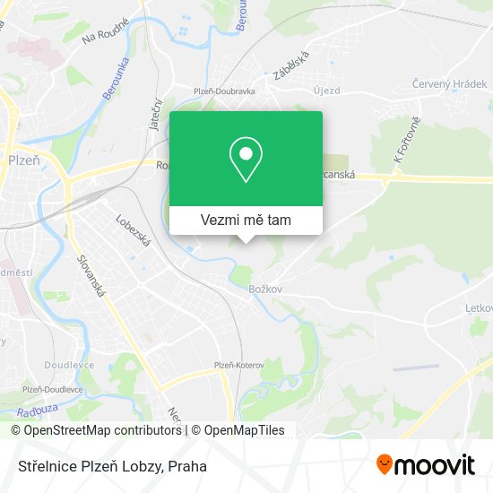 Střelnice Plzeň Lobzy mapa