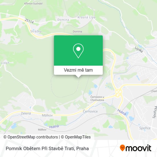 Pomník Obětem Při Stavbě Trati mapa