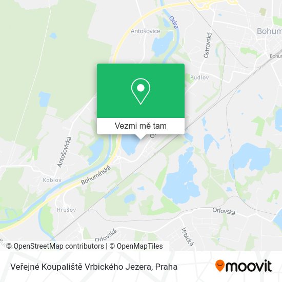 Veřejné Koupaliště Vrbického Jezera mapa