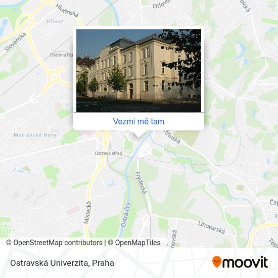 Ostravská Univerzita mapa