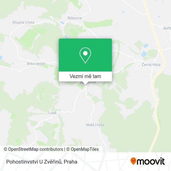 Pohostinvství U Zvěřinů mapa