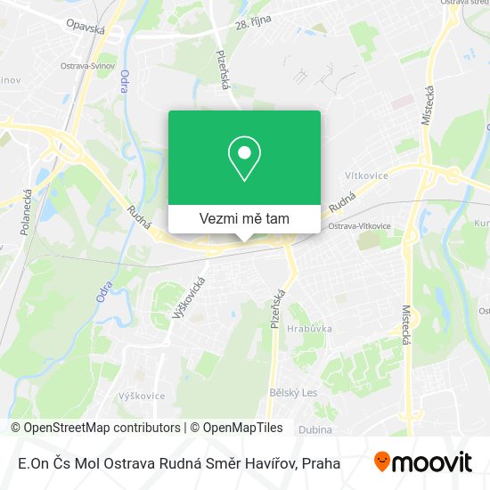 E.On Čs Mol Ostrava Rudná Směr Havířov mapa