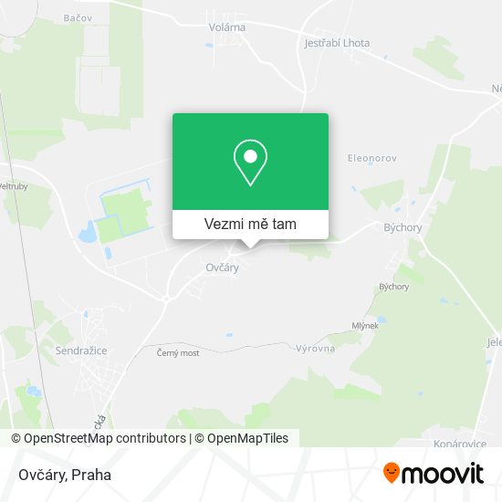 Ovčáry mapa