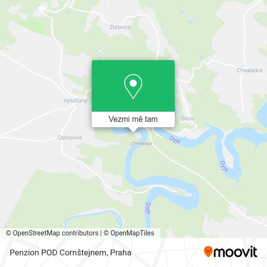 Penzion POD Cornštejnem mapa