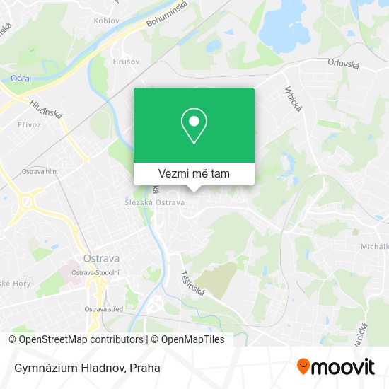 Gymnázium Hladnov mapa