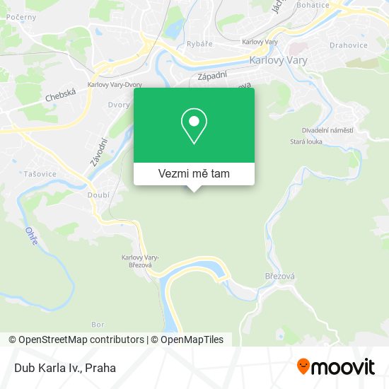 Dub Karla Iv. mapa