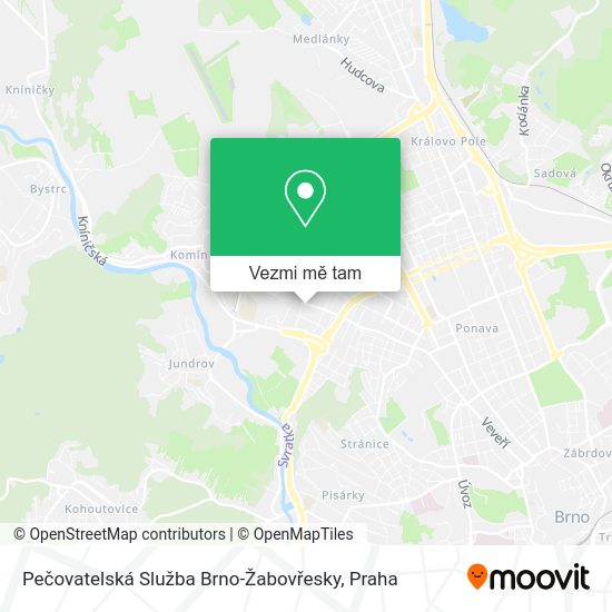 Pečovatelská Služba Brno-Žabovřesky mapa