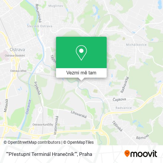 ""Přestupní Terminál Hranečník"" mapa