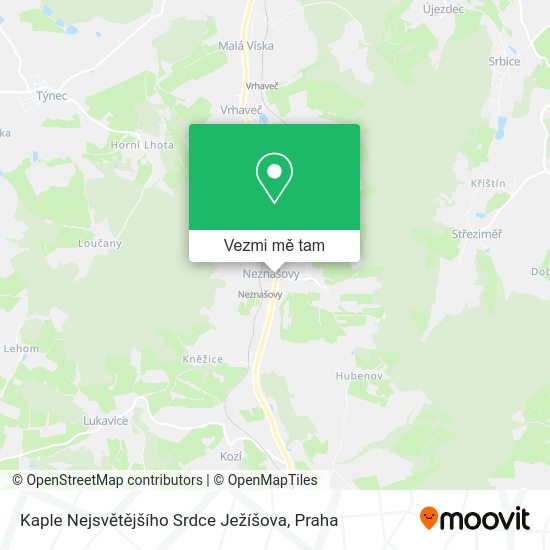 Kaple Nejsvětějšího Srdce Ježíšova mapa