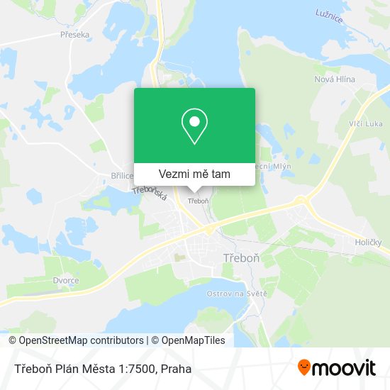 Třeboň Plán Města 1:7500 mapa
