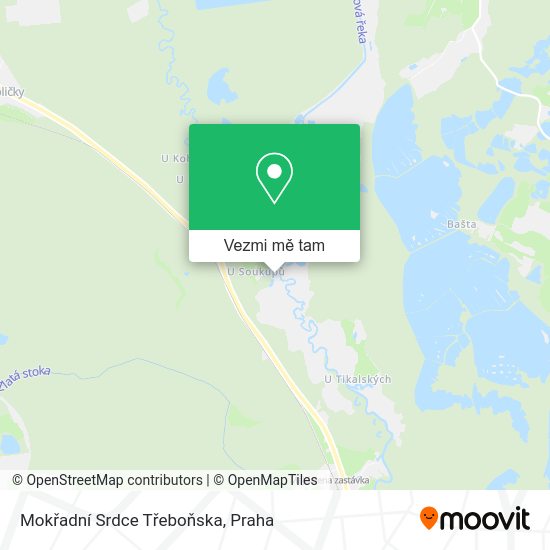 Mokřadní Srdce Třeboňska mapa