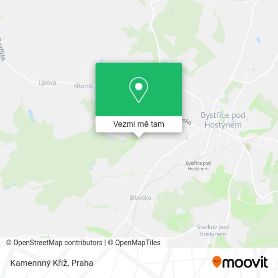 Kamennný Kříž mapa