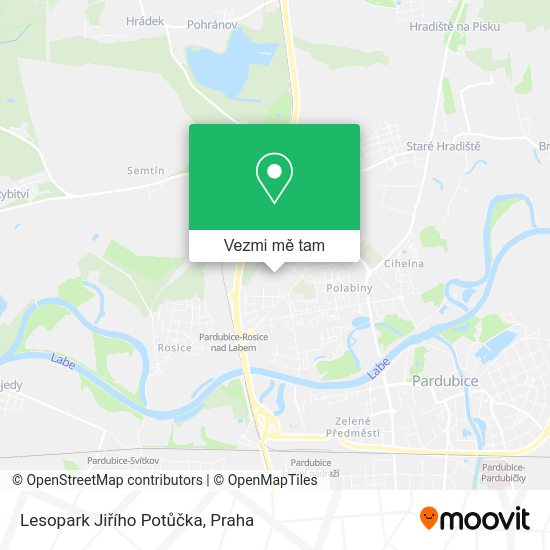 Lesopark Jiřího Potůčka mapa