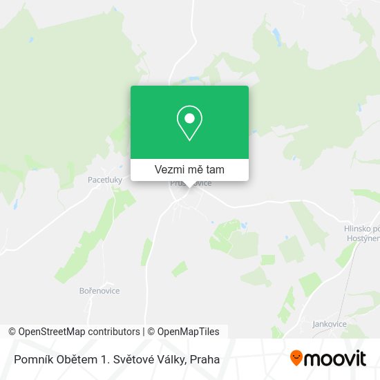 Pomník Obětem 1. Světové Války mapa
