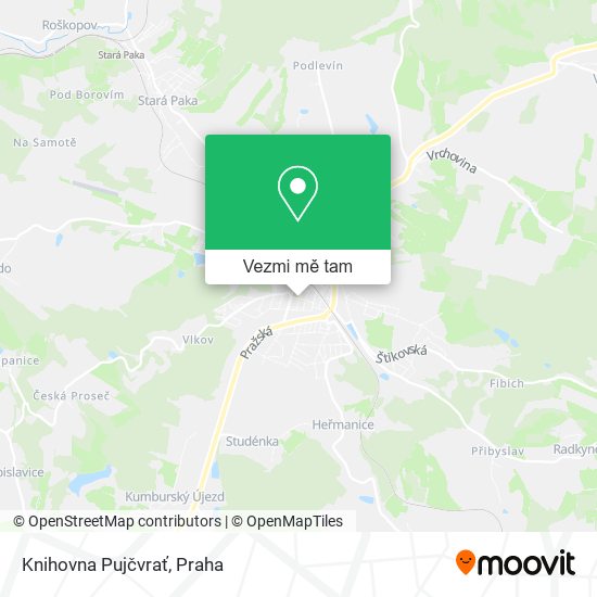 Knihovna Pujčvrať mapa