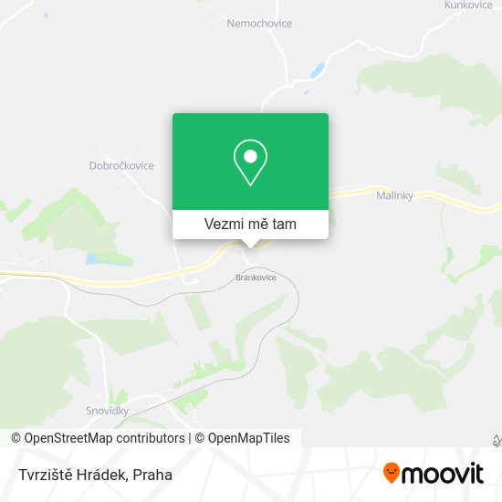 Tvrziště Hrádek mapa