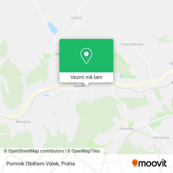 Pomník Obětem Válek mapa