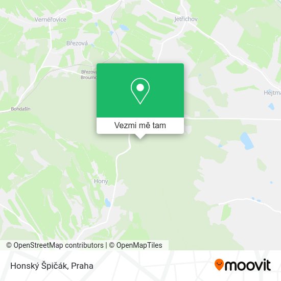 Honský Špičák mapa