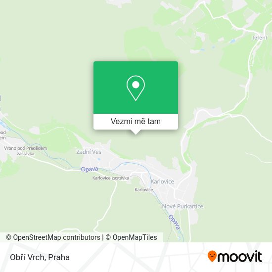 Obří Vrch mapa