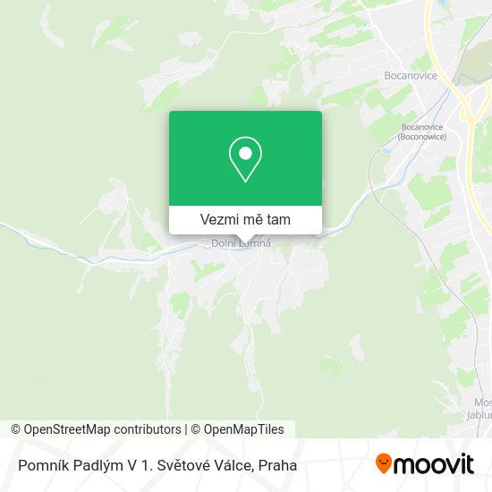 Pomník Padlým V 1. Světové Válce mapa