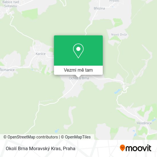 Okolí Brna Moravský Kras mapa