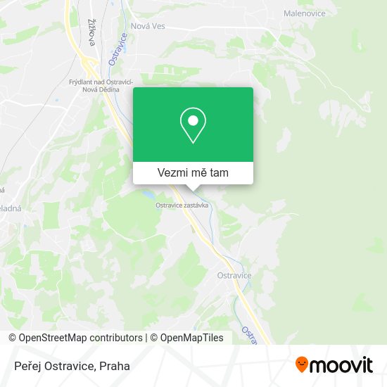 Peřej Ostravice mapa