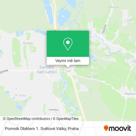 Pomník Obětem 1. Světové Války mapa
