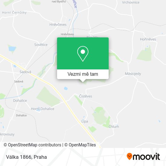 Válka 1866 mapa