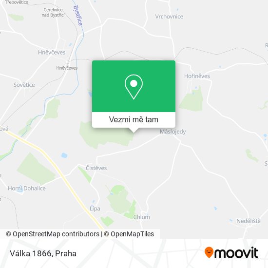 Válka 1866 mapa