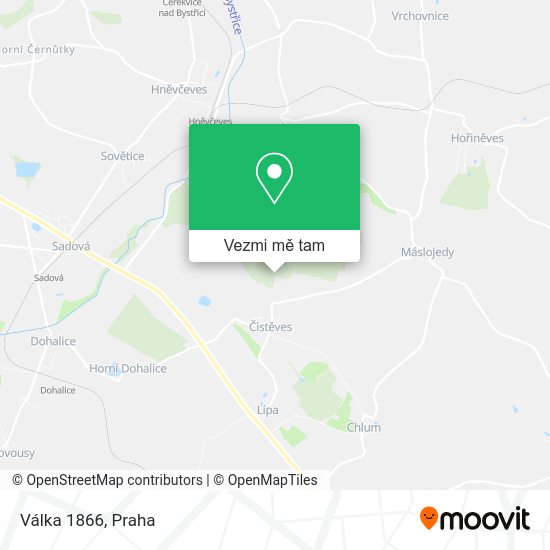 Válka 1866 mapa