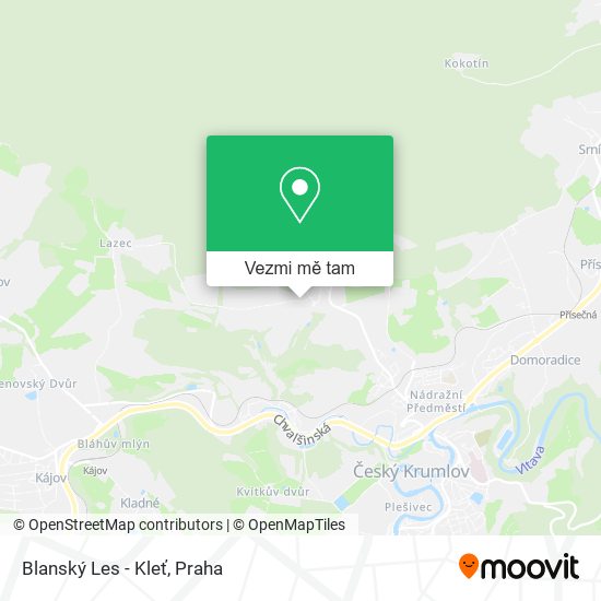 Blanský Les - Kleť mapa