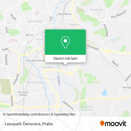 Lesopark Černovice mapa