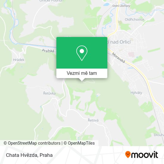 Chata Hvězda mapa