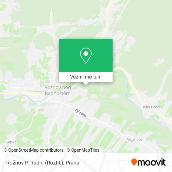 Rožnov P. Radh. (Rozhl.) mapa