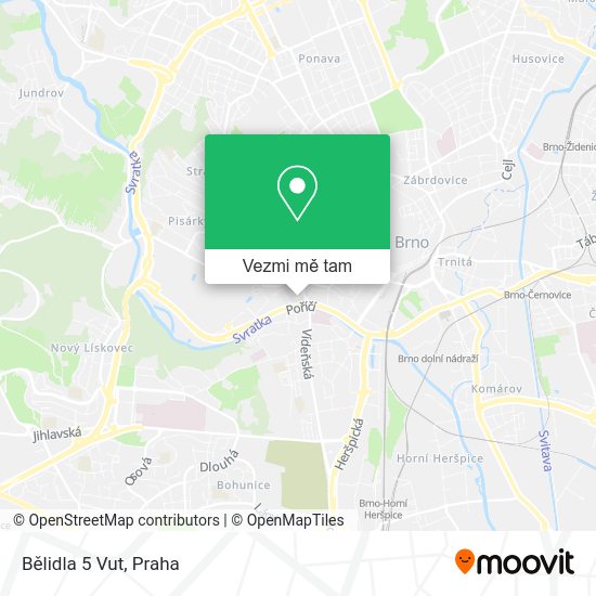 Bělidla 5 Vut mapa