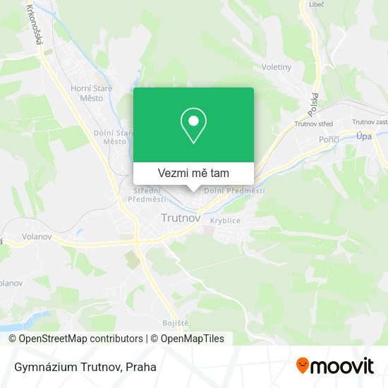 Gymnázium Trutnov mapa