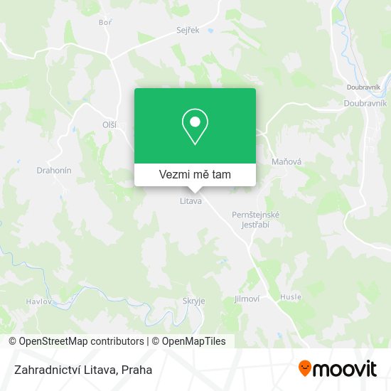 Zahradnictví Litava mapa