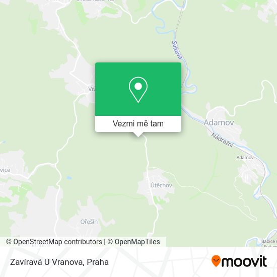 Zavíravá U Vranova mapa