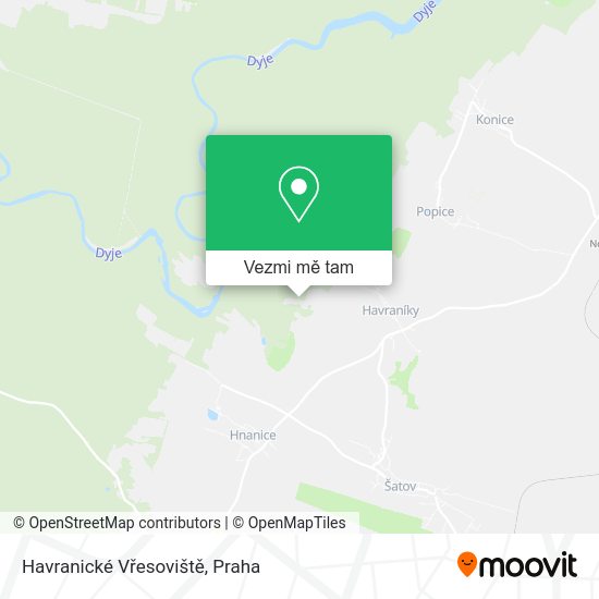 Havranické Vřesoviště mapa