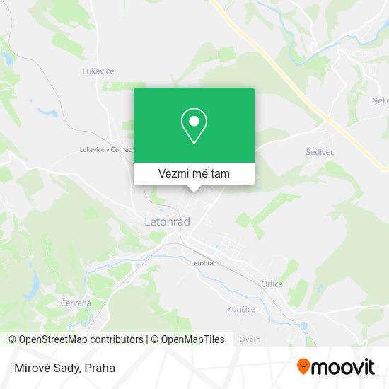 Mírové Sady mapa