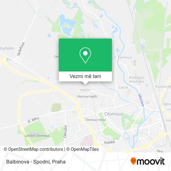 Balbínova - Spodní mapa