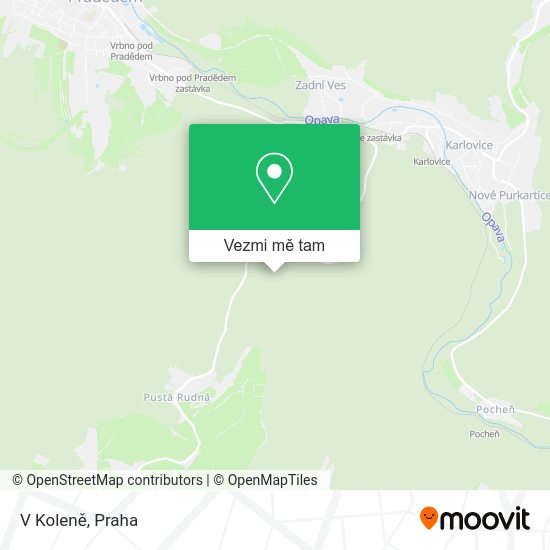 V Koleně mapa