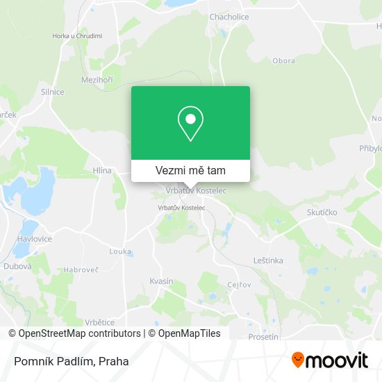 Pomník Padlím mapa
